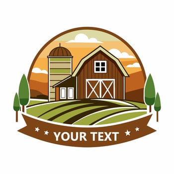 Clasic rustic house logo, rustic home with brown wood, green grass at house farm company logo vector