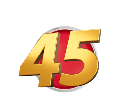 Gold Number 45 Gold Number Forty Five On Rounded Red Icon, 3d illustration png