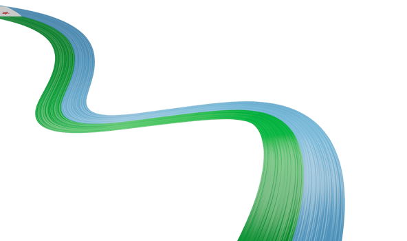 3d Flag Of Djibouti 3d Wavy Shiny Djibouti Ribbon 3d Illustration png