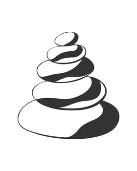 Stones stylized drawing logo for massage. Wellness and spa. Spa beauty healthy lifestyle. Balancing rock zen stones. Natural stones. vector