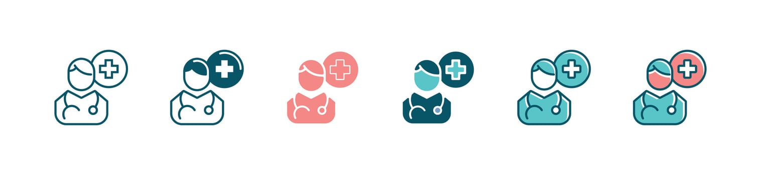 medical doctor consultation icon set with cross symbol health care illustration vector