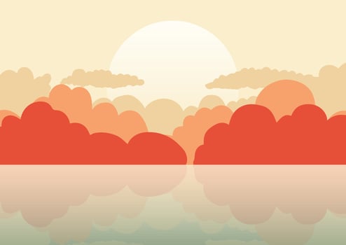 Abstract minimal hand drawn landscape background vector