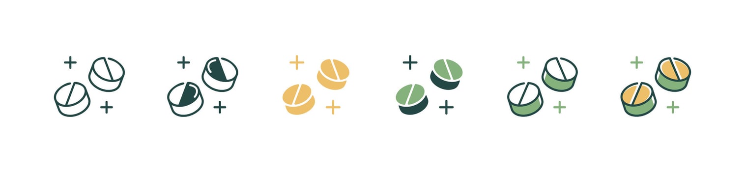 pill capsule medicine icon set health care drug prescription symbol illustration for web and app vector