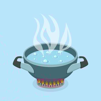 Cooking pot icon in flat style. Saucepan illustration on isolated background. Pan sign business concept. vector
