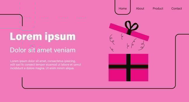 Pink gift box with a gift inside on a pink background vector