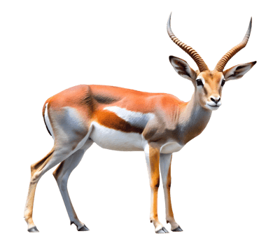 PNG full-body antelope standing sideways transparent