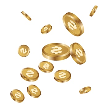 floating gold coin scattering vector