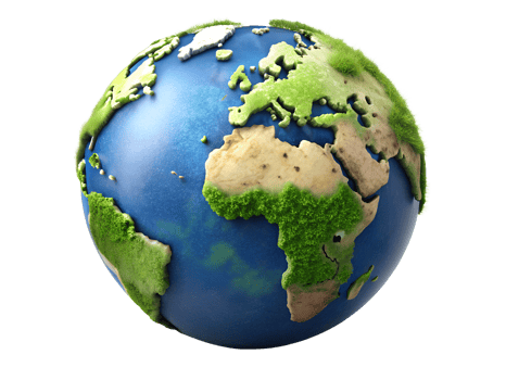 PNG earth globe showing Europe Africa transparent background