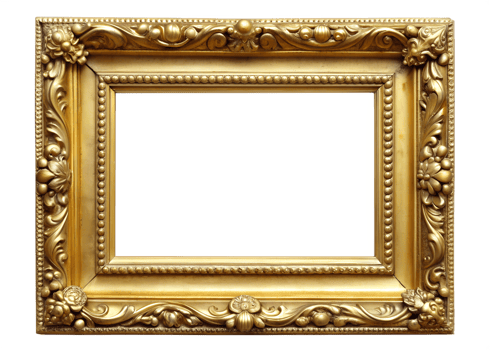 PNG ornate vintage gold frame for artwork on transparent