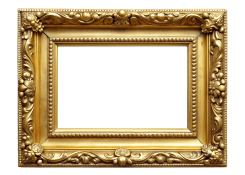 PNG vintage gold frame for artwork and photos transparent