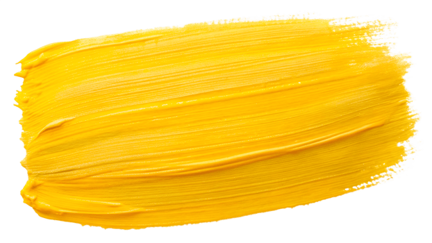 PNG yellow paint smear brush stroke isolated transparent