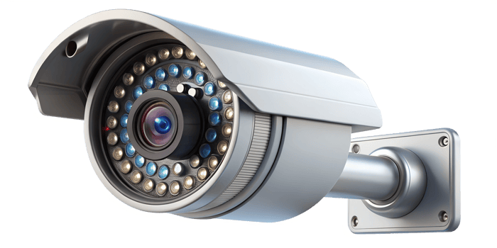 Outdoor security camera for surveillance and safety, cut out transparent png