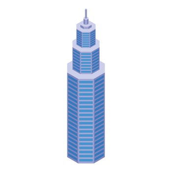 Modern office building reaching for the sky with isometric design vector