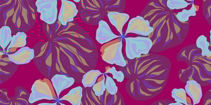 a floral pattern with purple and blue flowers vector