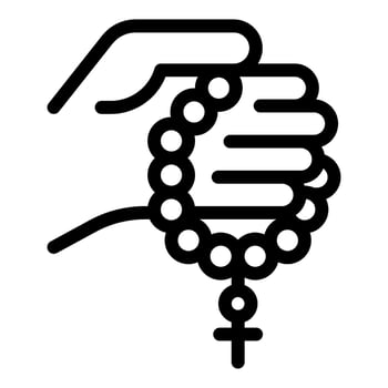 Hands holding rosary beads praying for hope and faith vector