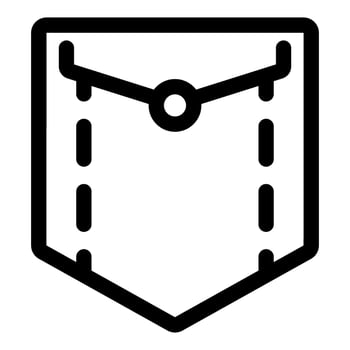 Pocket icon representing storage space on clothes vector