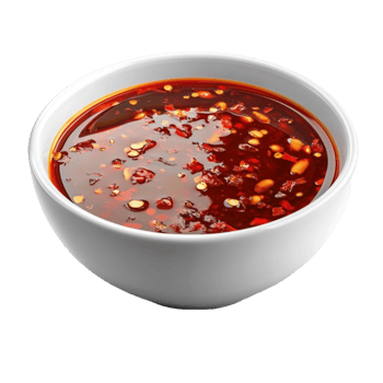 Bowl of Soup with Red Spoon on Transparent background png