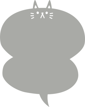 collection set of minimal doodle hand draw animal pet cat speech bubble balloon, think speak talk text box banner png