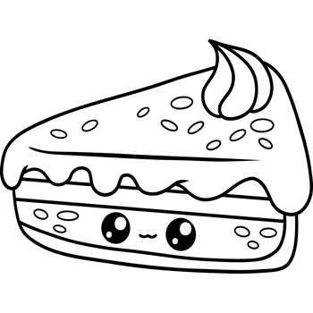 Outline piece of birthday cake png