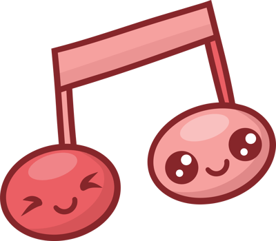Cute musical note character png