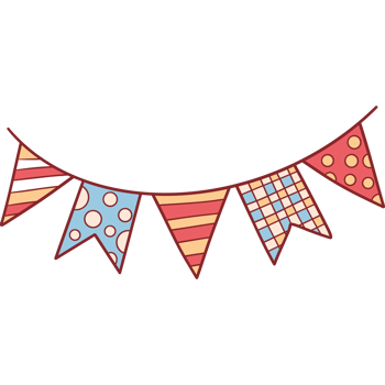 Festive garland flags decoration png