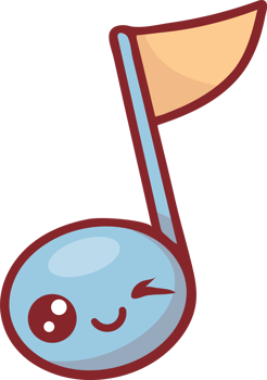 Cute musical note character png