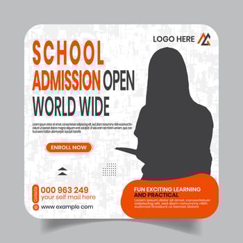 Minimalistic School Admission Social Media Post Design Banner vector