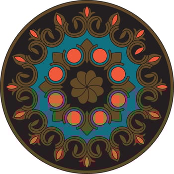 colored round Turkish ornament. Endless Ottoman national circle. vector