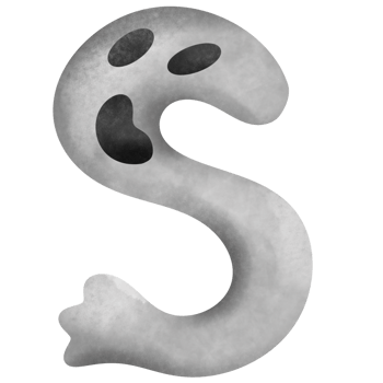 S ghost shape font design for Halloween , halloween Letters A-Z png