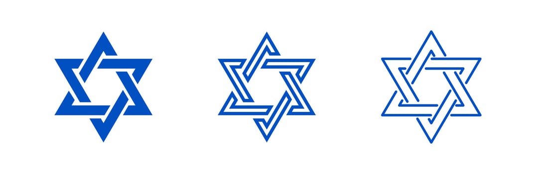 Star of David. Star of David symbol set. Jewish Israeli religious symbol. Judaism sign. Judaism symbol illustration vector