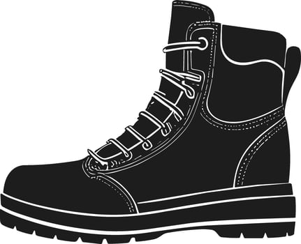 Classic Hiking Boot Silhouette vector