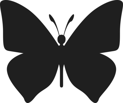 silhouette butterfly black png