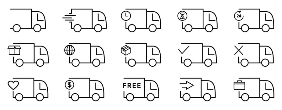 Truck delivery, transportation vector