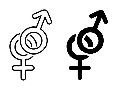 Sex symbol men and women vector