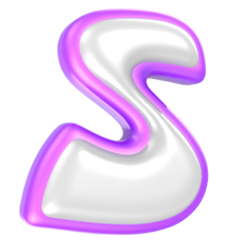 s Purple And White Font 3D Rendering png