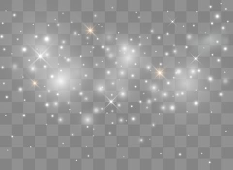 White sparks glitter special light effect. vector