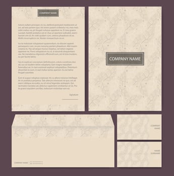 Corporate identity business set. Modern stationery template design. Brochure, flyer Digital Communication vector