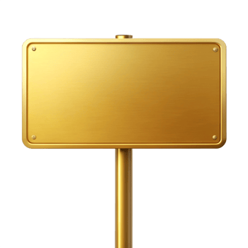Elegant Golden Blank Sign for Custom Designs png