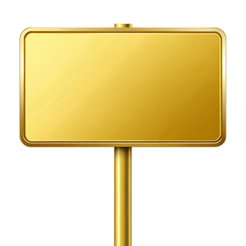 Golden shiny label on transparent background png