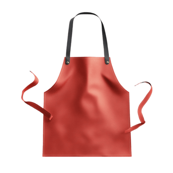 Red Apron with Black Straps and Handles png