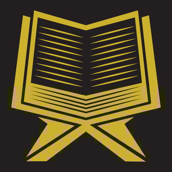 Islamic Holy Book Al Quran Open Icon Reciting Reading Muslim Allah Islam Pray vector