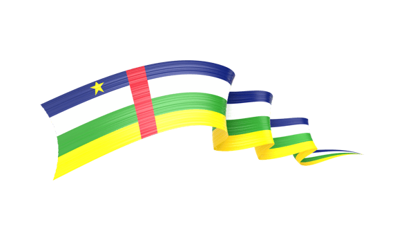 3d Flag Of Central African Republic 3d Shiny Waving Flag Ribbon 3d Illustration png