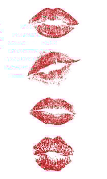 Collection of different lip prints vector