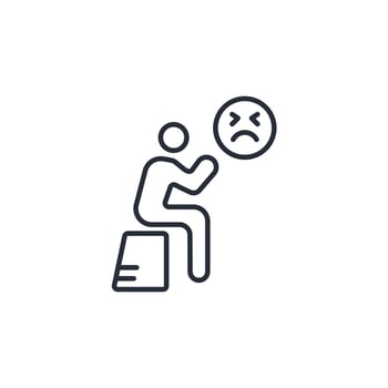 grief icon. .Editable stroke.linear style sign for use web design,logo.Symbol illustration. vector