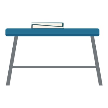 Blue desk holding books with a white background vector