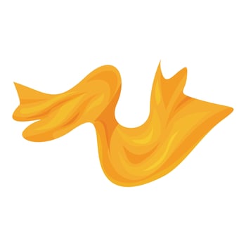 Yellow silk fabric flowing in the air waving vector