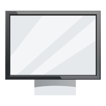 Blank computer monitor screen showing empty workspace vector