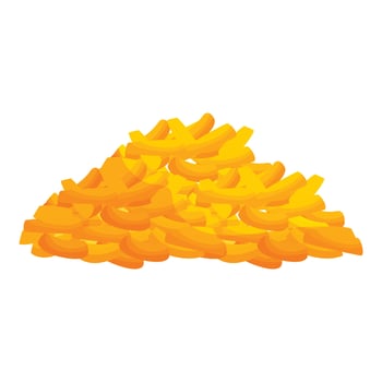 Big pile of grated cheddar cheese forming a mountain vector