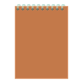 Brown notepad with blank page for taking notes vector