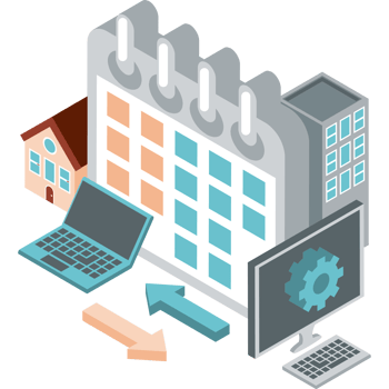 hybrid work between office and home png